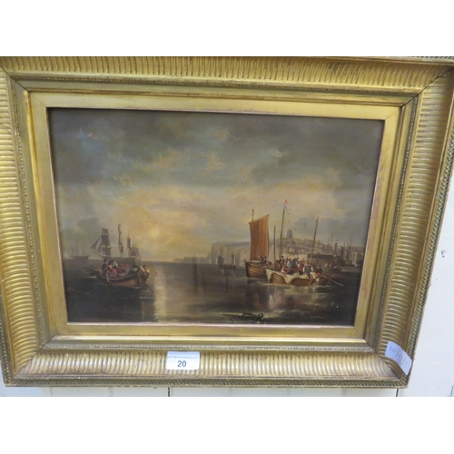 Pair of 19th Century Oil Paintings "Dover and Calais", Artist Unknown