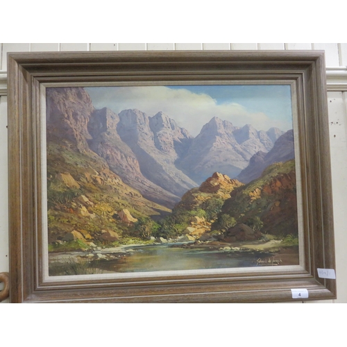 4 - Framed Oil Painting - Extensive Landscape Scene, Gabriel De Jongh