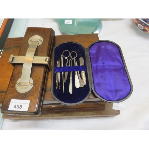 408 - Canteen of Cutlery, Jewellery Box, Tie Press and Travel Set