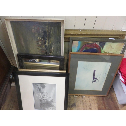 59 - Lot of Framed Prints, Paintings, Tapestry, Mirror
