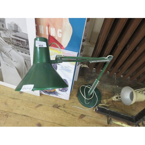 488 - Two Vintage Anglepoise Lamps (Green & Cream)