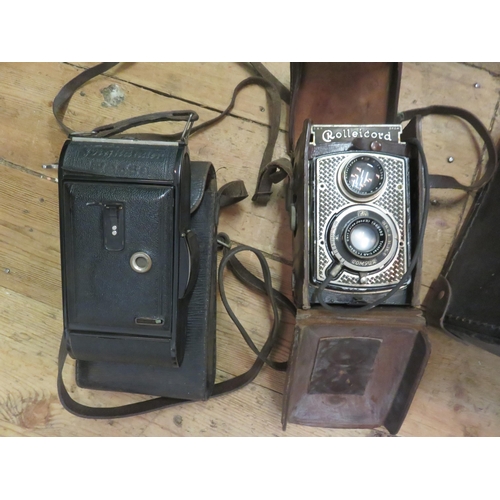 299 - Two Vintage Boxes Containing Vintage Cameras and Equipment