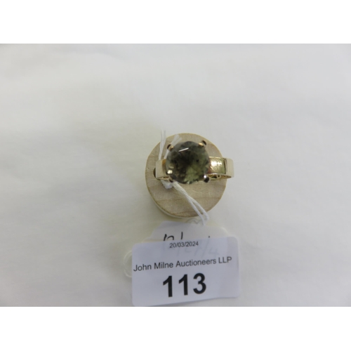 113 - 14ct. Gold Smokey Quartz Dress Ring