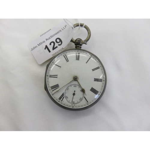 129 - London Silver Cased Open Face Pocket Watch