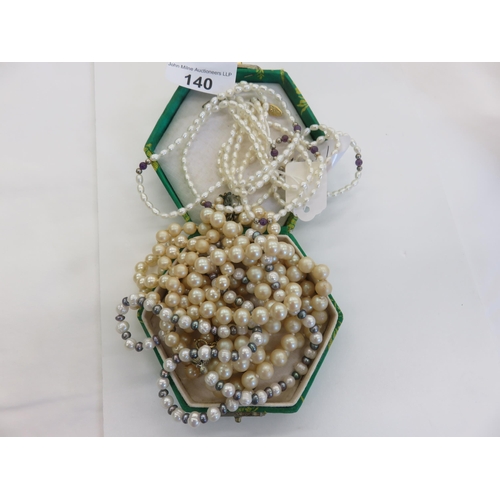 140 - Three Sets of Genuine Pearls