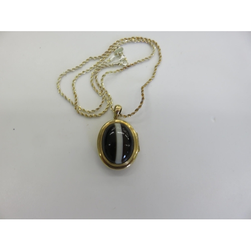 142 - Tigers Eye Type Pendant Necklace