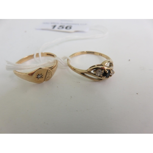 156 - Two 9ct. Gold Dress Rings