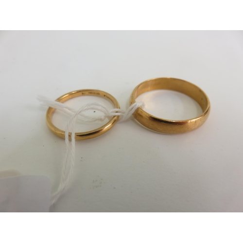 157 - Two 22ct Gold Wedding Bands - 7.7gms