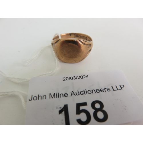 158 - 9ct Rose Gold Signet Ring - 5.9gms