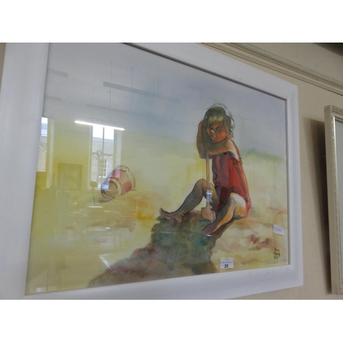 26 - Framed Painting by Nora Padar, titled Sand Boy