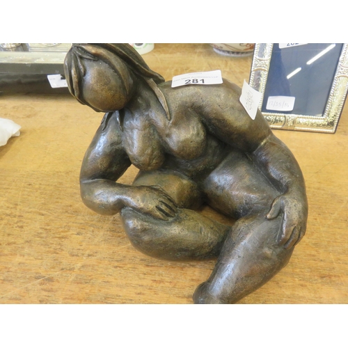 281 - Bronze Statue - Seated Nude - Signed Mornar - 04