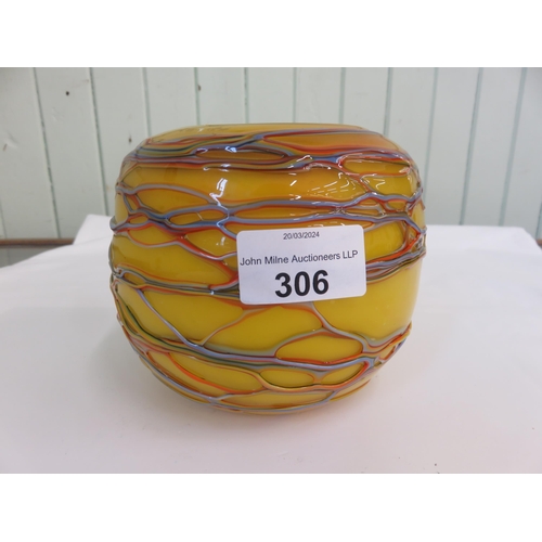 306 - Yellow Decorative Bowl, signed to base