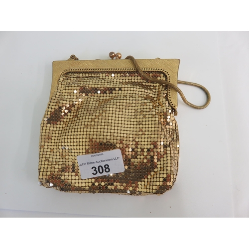 308 - Beaded Metal Bag with lighter