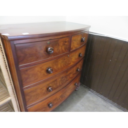 444 - Victorian Mahogany Bow Front Chest of Drawers