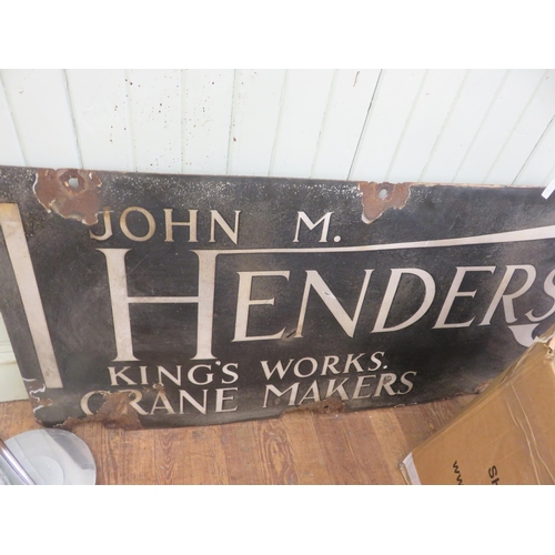 66 - Vintage John M Henderson Crane Makers, Aberdeen Enamel Sign