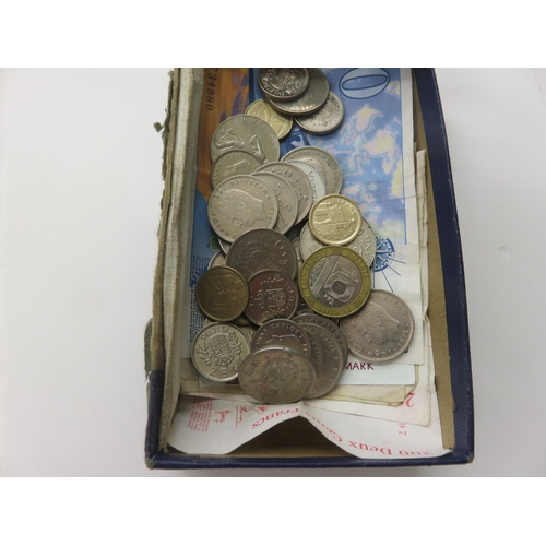 87 - Small Lot of Bank Notes and Coins