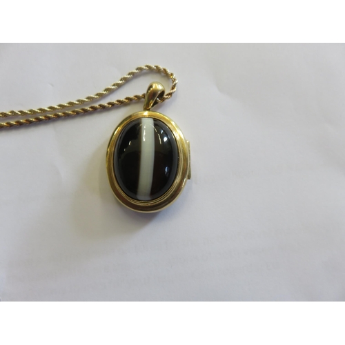 142 - Tigers Eye Type Pendant Necklace