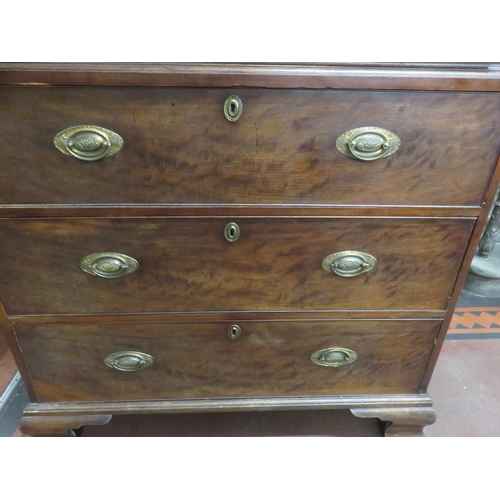 446 - Georgian Mahogany Secretaire Chest on Chest