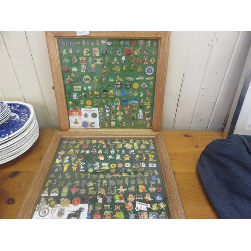 176 - Two Display Cases containing various Pin Badges