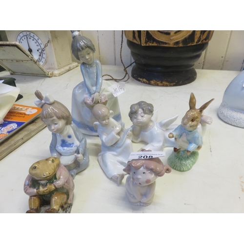 208 - Two Beatrix Potter, Lladro and Other Figures