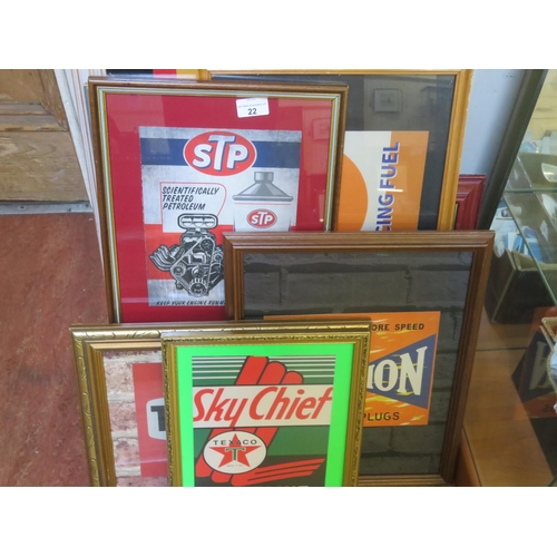 22 - Selection of Motor Related Framed Prints - Oil Related