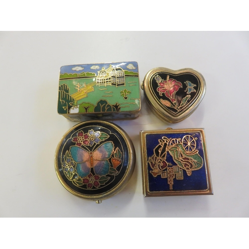 225 - Four Enamel Trinket Boxes