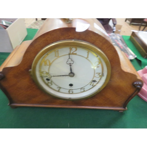 237 - Mahogany Mantel Chiming Clock with Key,  Makers: Elliot of London