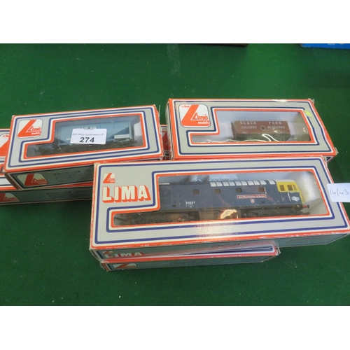 274 - Boxed Lima Class 33 Locomotive and Five Boxed Goods Wagons