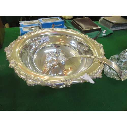 278 - Silver Plated Punch Bowl and Ladle