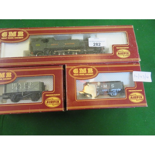 282 - Boxed Airfix G.M.R. 00 Gauge Locomotive, 1 Carriage, Four Goods Wagons