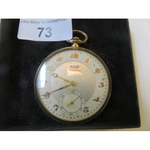 73 - Art Deco Gold Plated Tissot Pocket Watch