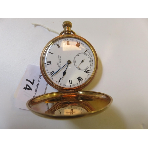 74 - 9ct Gold H. Samuel Everite Pocket Watch