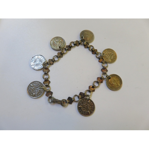 87 - Silver Three Penny Bracelet