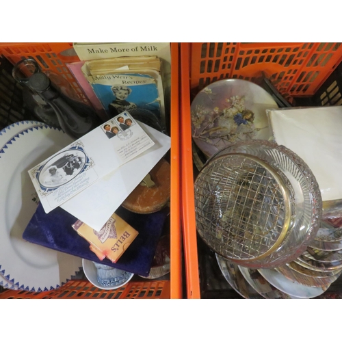 302 - Two boxes of Collectors' Plates, Bottles etc.