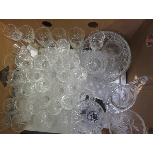 305 - Box of Crystal Glass and Glasses