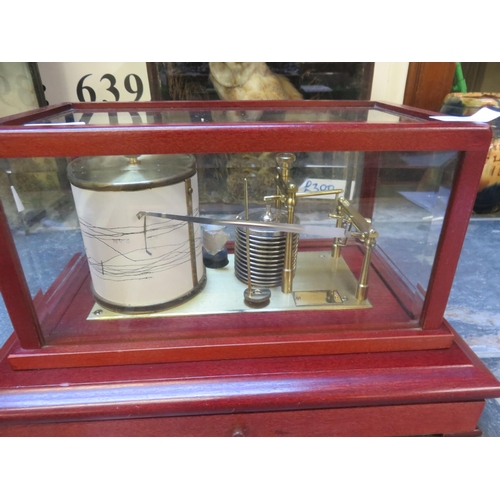 316 - Modern Mahogany and Glazed Cased Barograph