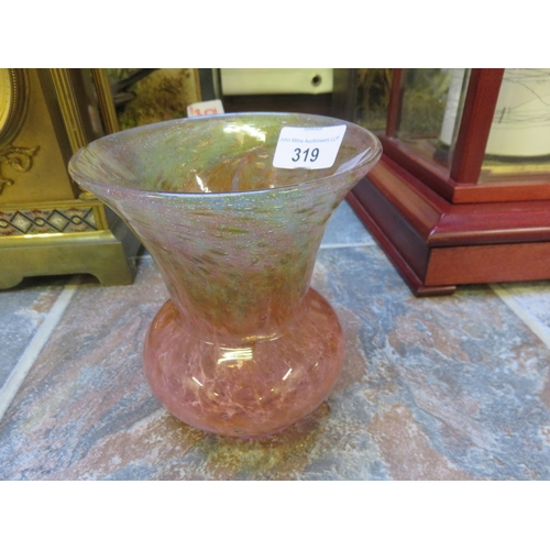 319 - Scottish Glass Vase on Pink Ground