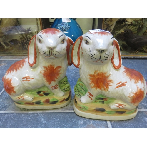 323 - Pair of Staffordshire Rabbits