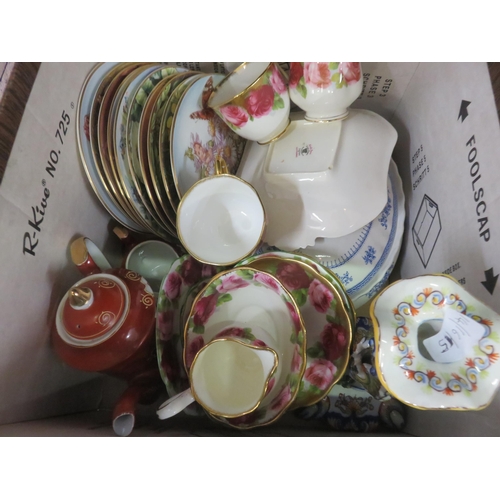 334 - Box With Royal Albert Collectors Plates etc