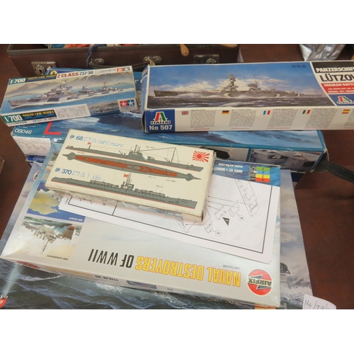 391 - 7 Airfix and other Ship Building Kits