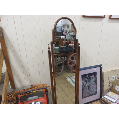 441 - Mahogany Framed Cheval Mirror.