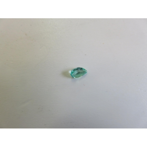 84 - Three Pear Shaped Emerald Type stones, approx. 0.75ct