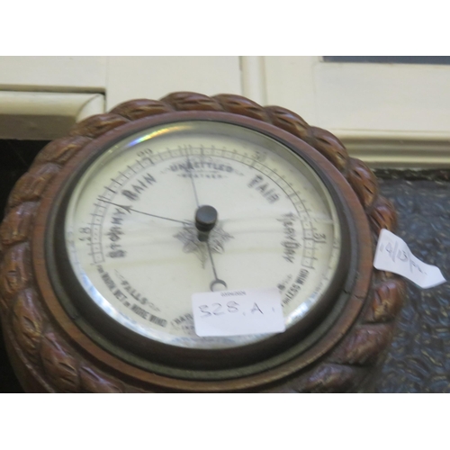 328A - Small Circular Oak Barometer