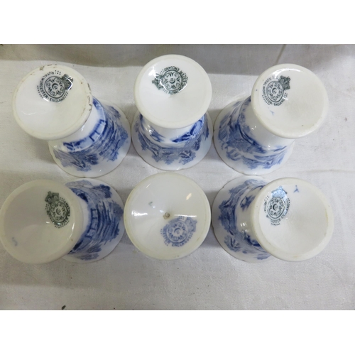 344 - Serving Plate, Blue and White Vase and  Six Royal Worcester Egg Cups