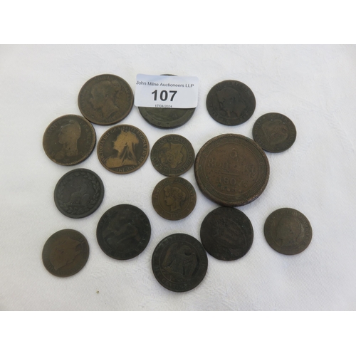 107 - Small Quantity of Old British, French and Other Coins