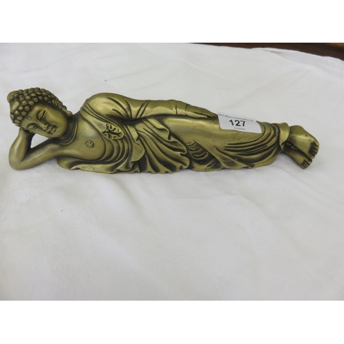 127 - Recumbent Brass Buddha Figure