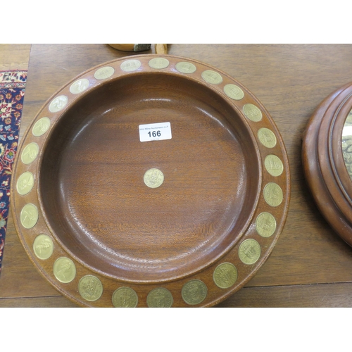 166 - Two Wooden Coin Dishes plus One Other