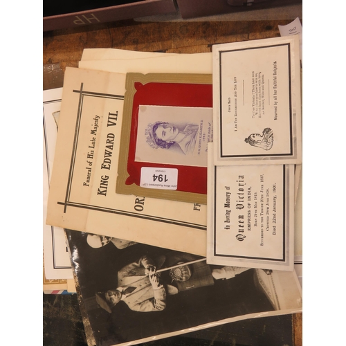 194 - Quantity of Royalty Ephemera