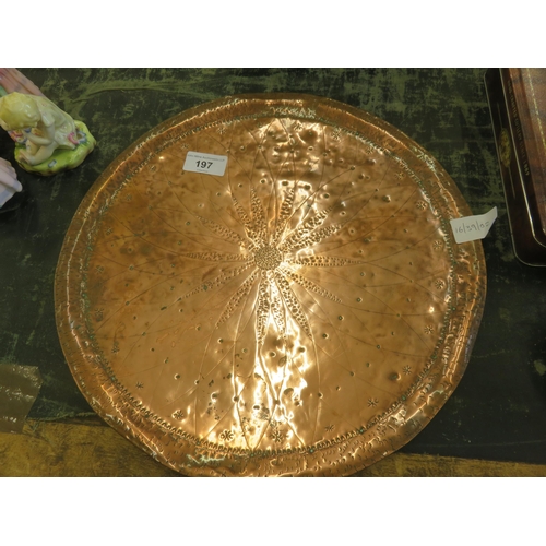 197 - Round Copper Tray in Style of The School of Newlyn