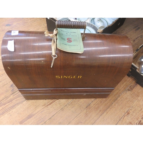 216 - Cased Singer Sewing Machine